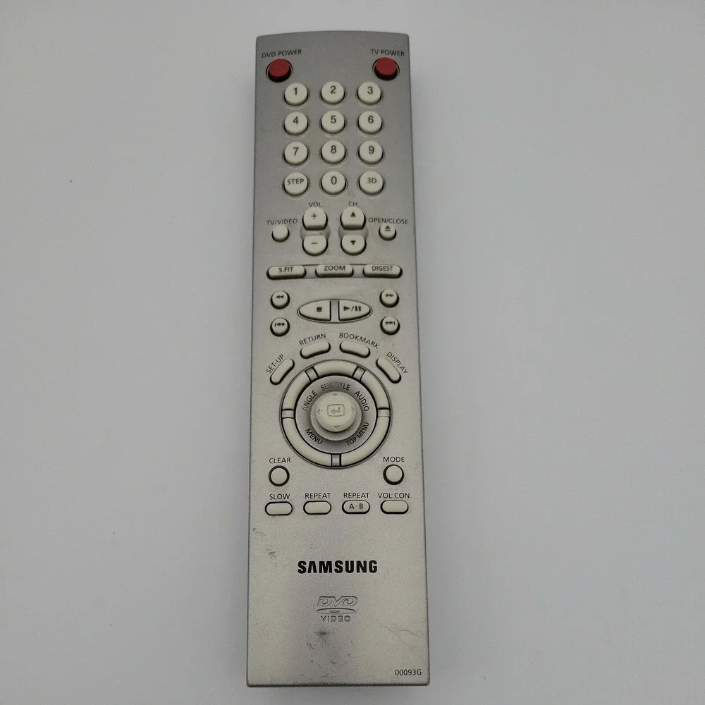 SAMSUNG 00093G DVD Player Remote Control Silver Tested Works